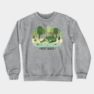 Crocodile Protect Wildlife Crewneck Sweatshirt